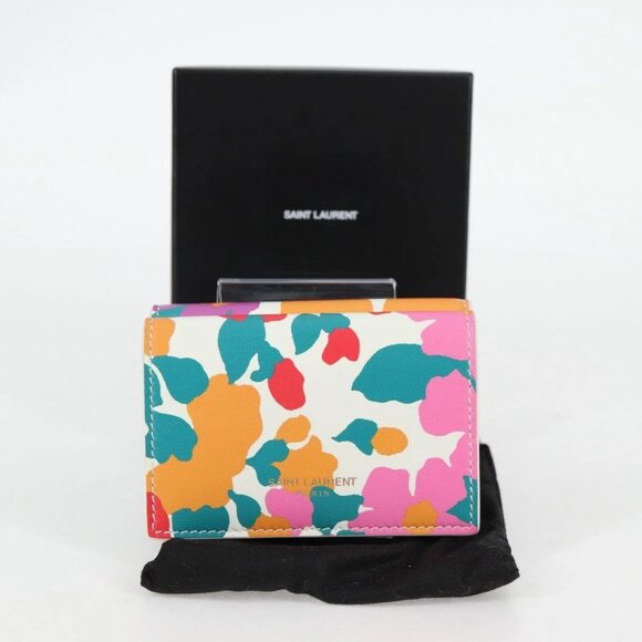 SAINT LAURENT Compact Wallet Leather Multicolor - Picture 11 of 15